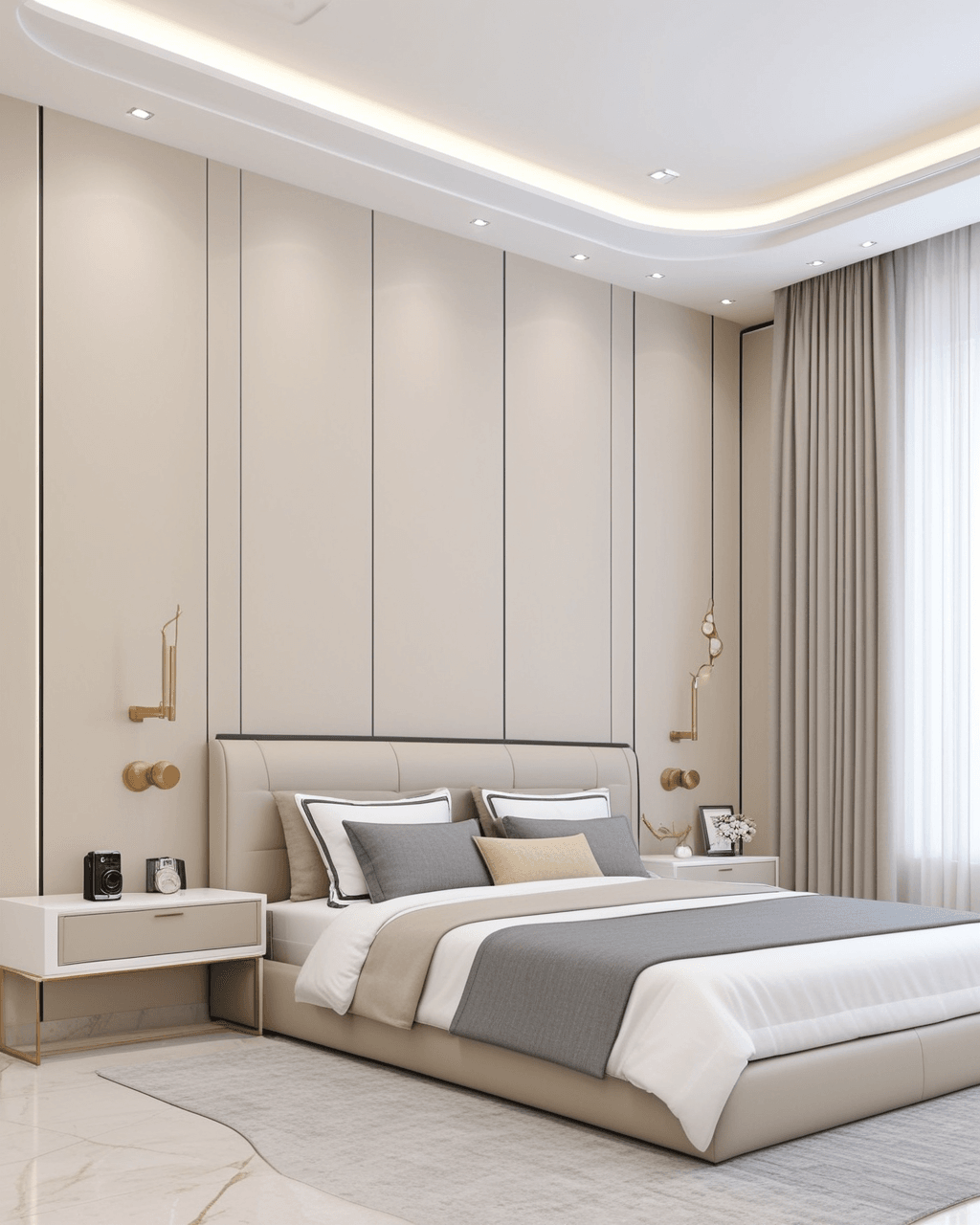 Neutral Bedroom Interior paint color combination — Accessible Beige