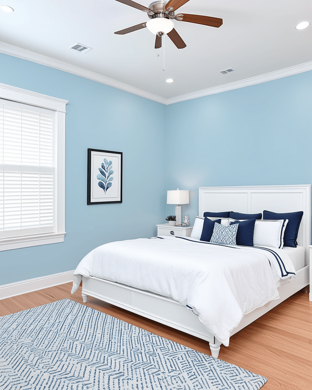Cool Bedroom Interior paint color combination — Vast Sky