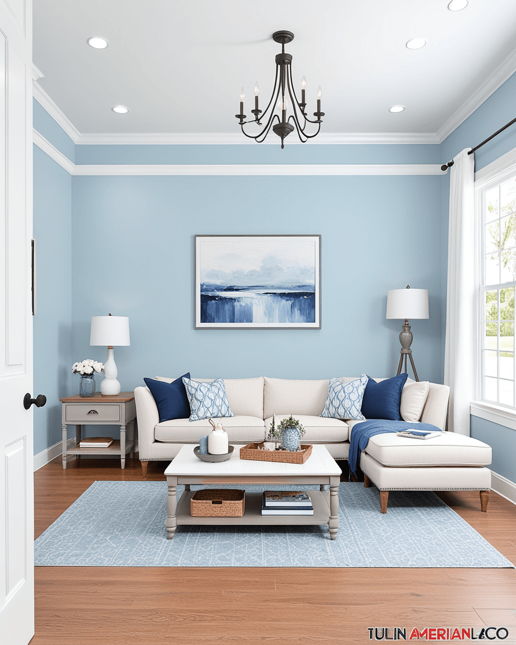 Pastel Living Room Interior paint color combination — Atmospheric