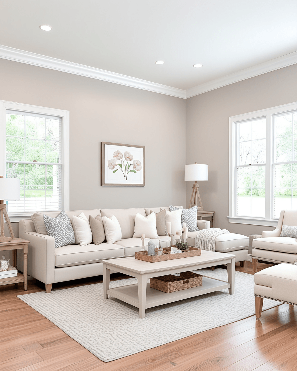 Minimal Living Room Interior paint color combination — Crushed Ice *