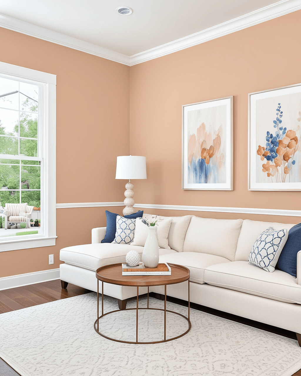 Pastel Living Room Interior paint color combination — Interactive Cream