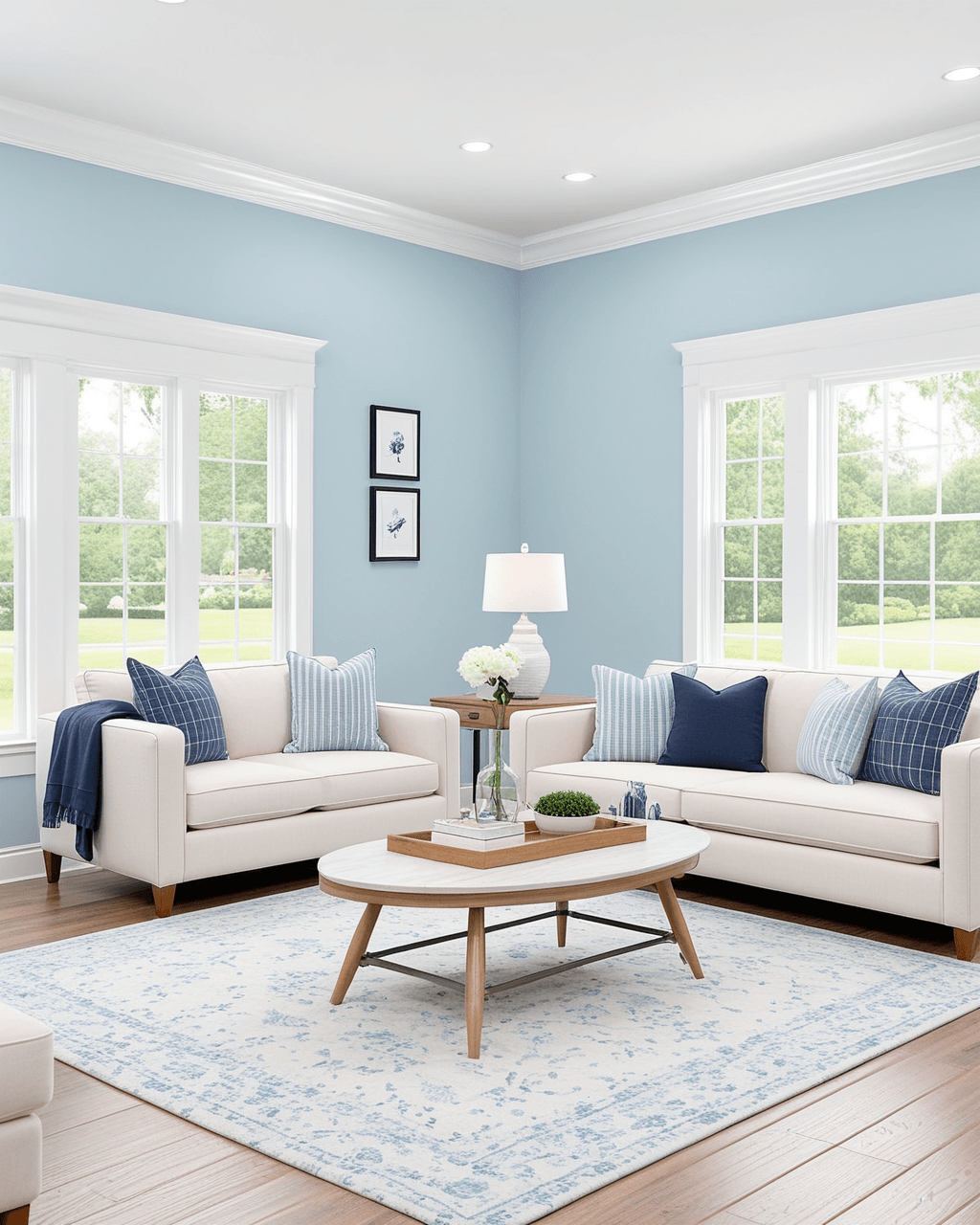 Pastel Living Room Interior paint color combination — Balmy