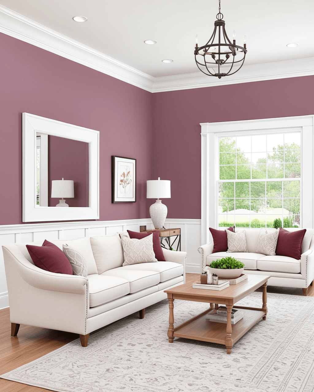 Neutral Living Room Interior paint color combination — Audrey's Blush