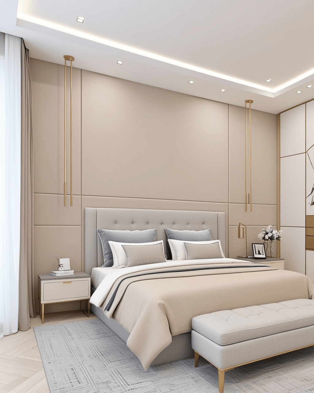 Neutral Bedroom Interior paint color combination — Diverse Beige