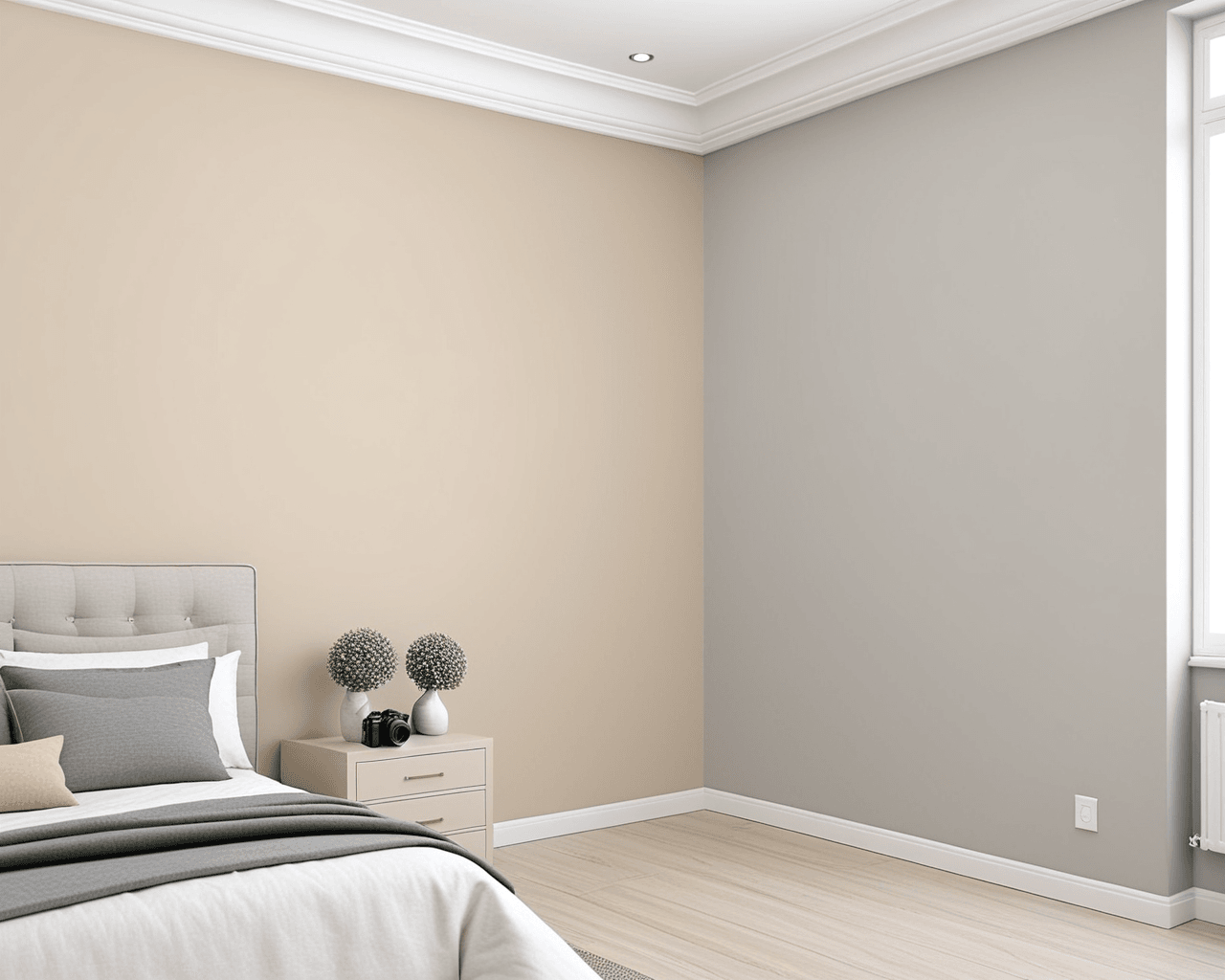 Pastel Bedroom Interior paint color combination — Natural Linen