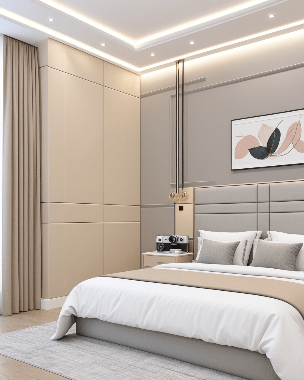 Minimal Bedroom Interior paint color combination — Truly Taupe
