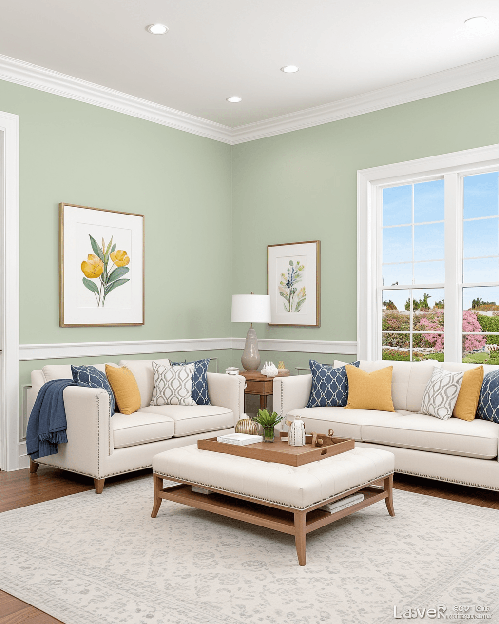 Pastel Living Room Interior paint color combination — Frostwork