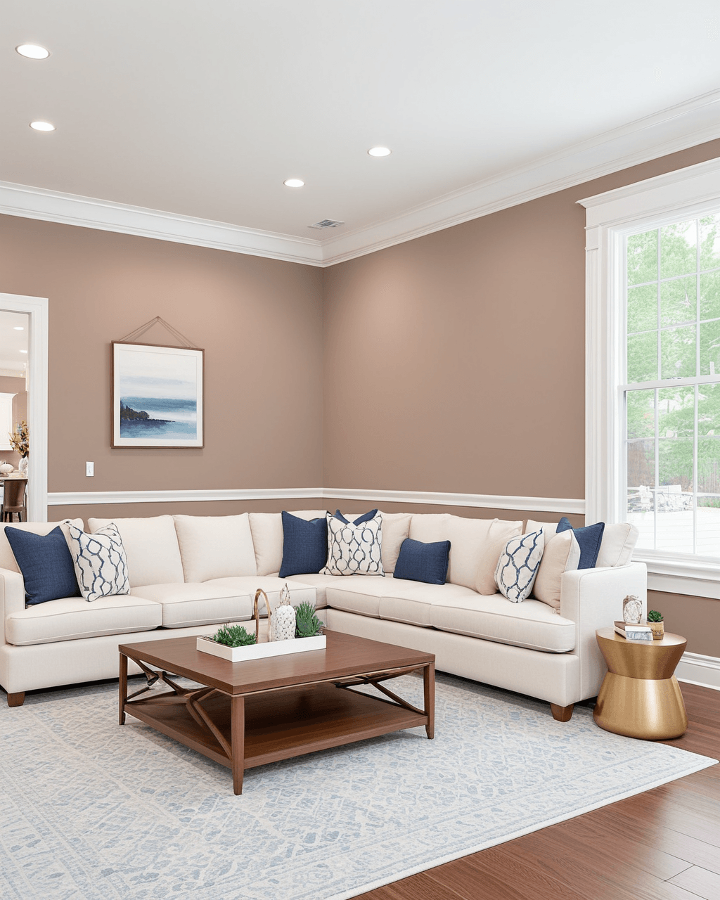 Warm Living Room Interior paint color combination — Mexican Sand