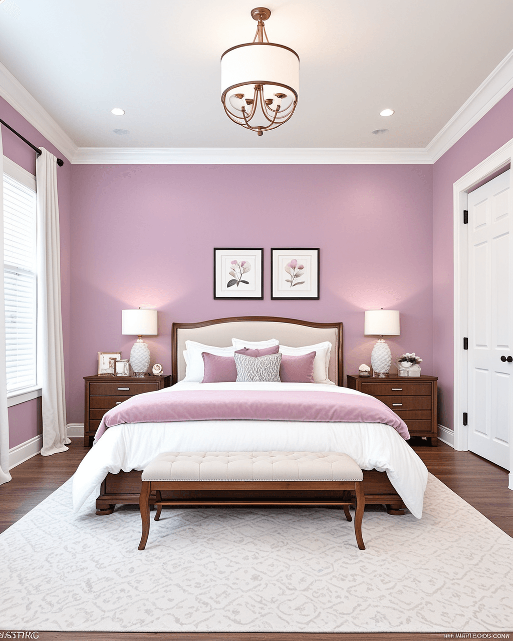 Pastel Bedroom Interior paint color combination — Novel Lilac