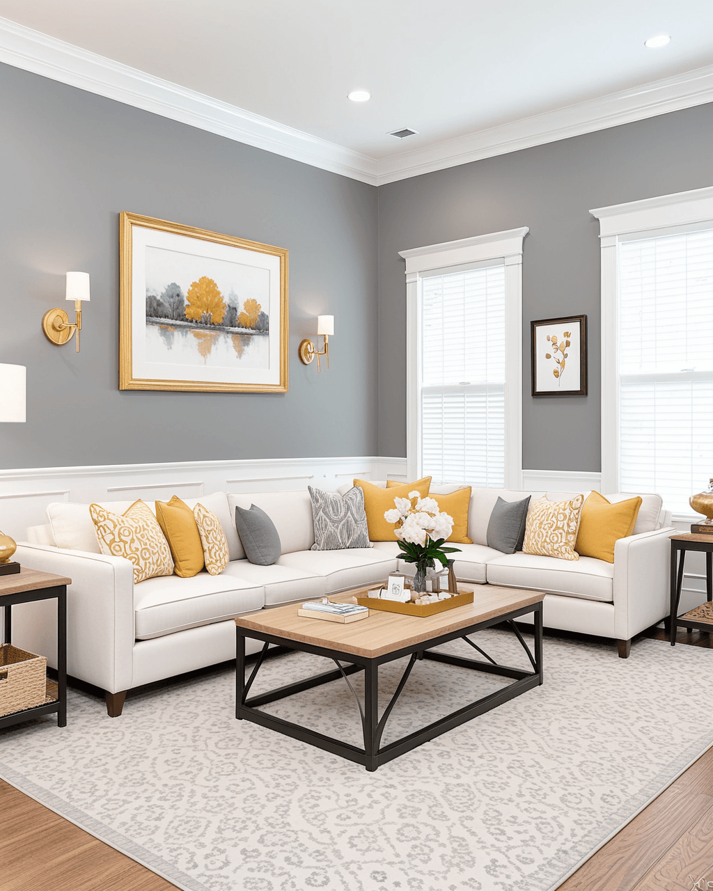 Minimal Living Room Interior paint color combination — Mystical Shade