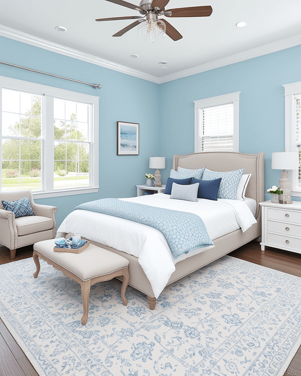 Pastel Bedroom Interior paint color combination — Billowy Breeze