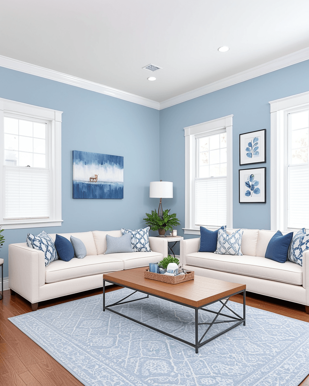 Pastel Living Room Interior paint color combination — Blissful Blue