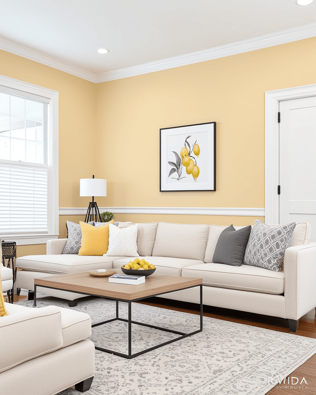 Warm Living Room Interior paint color combination — Captivating Cream