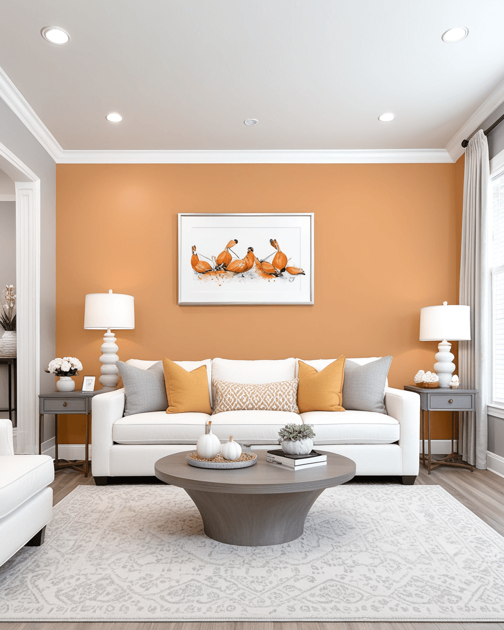 Bold Living Room Interior paint color combination — Viva Gold