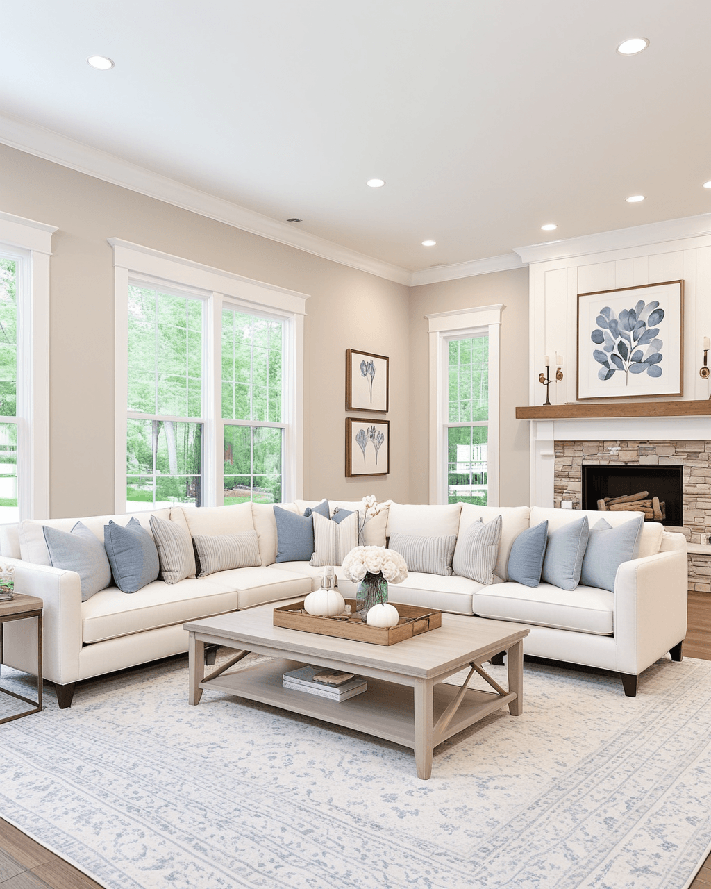 Pastel Living Room Interior paint color combination — Realist Beige