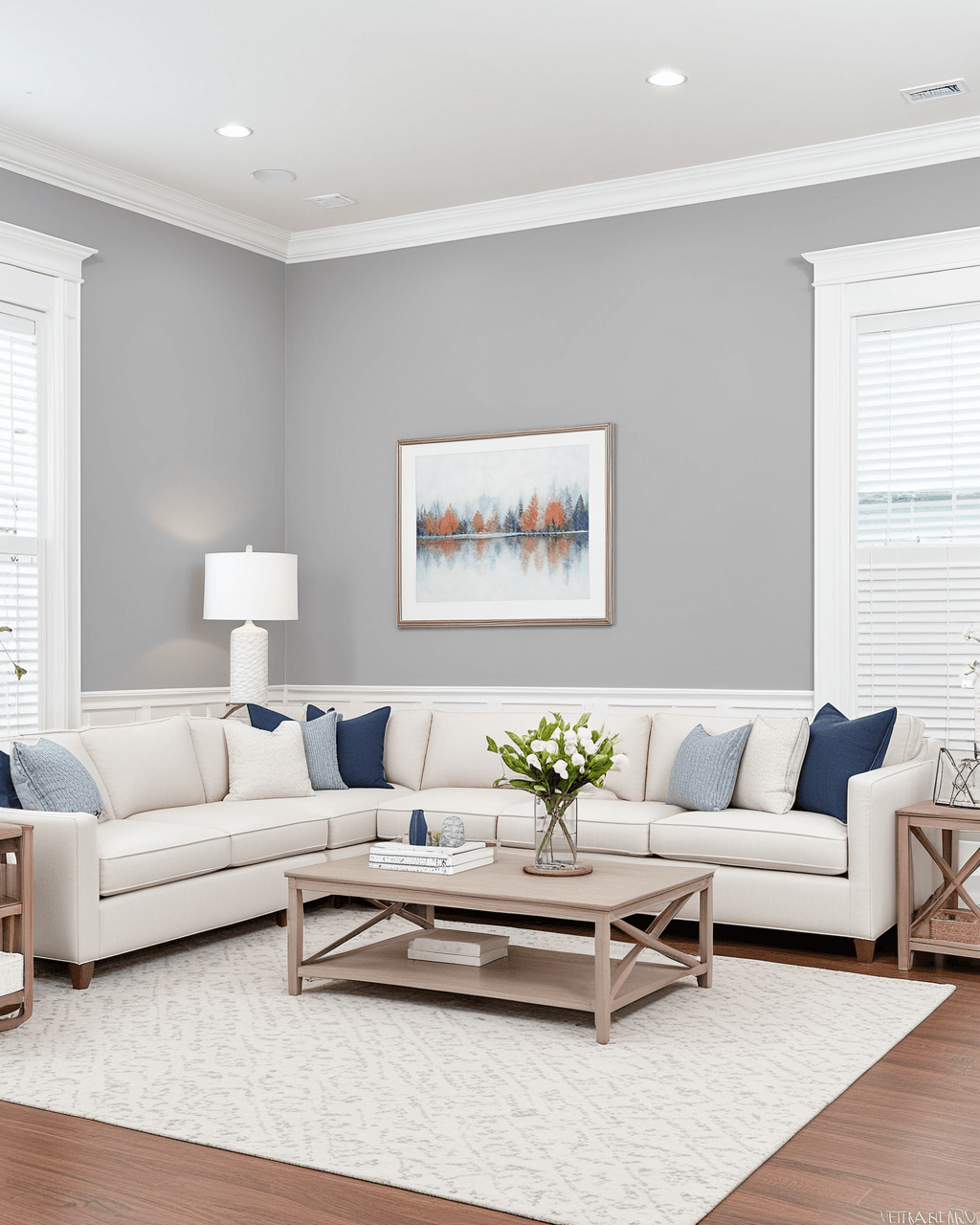Minimal Living Room Interior paint color combination — Magnetic Gray