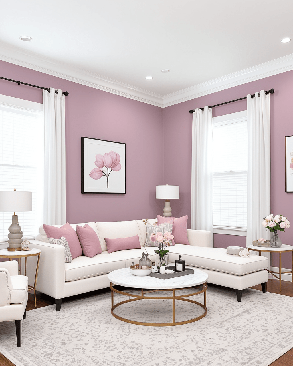 Pastel Living Room Interior paint color combination — Delightful