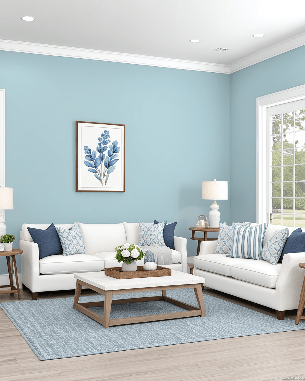 Pastel Living Room Interior paint color combination — Jetstream
