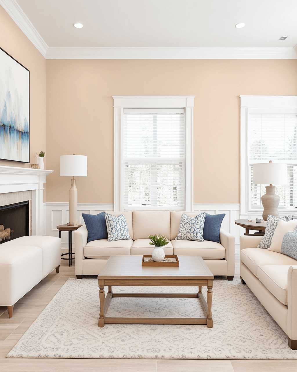Earthy Living Room Interior paint color combination — Playa Arenosa