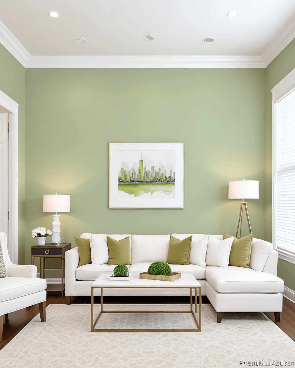 Modern Living Room Interior paint color combination — Recycled Glass