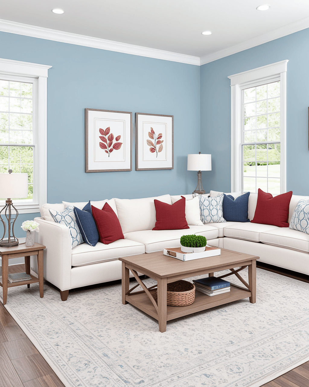 Pastel Living Room Interior paint color combination — Billowy Breeze