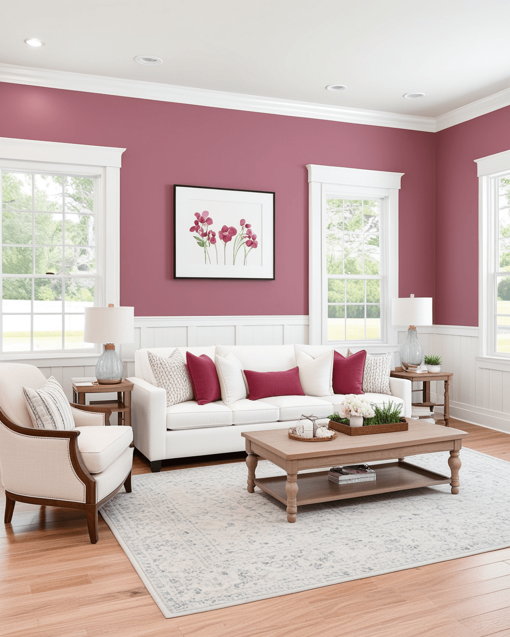 Neutral Living Room Interior paint color combination — Audrey's Blush