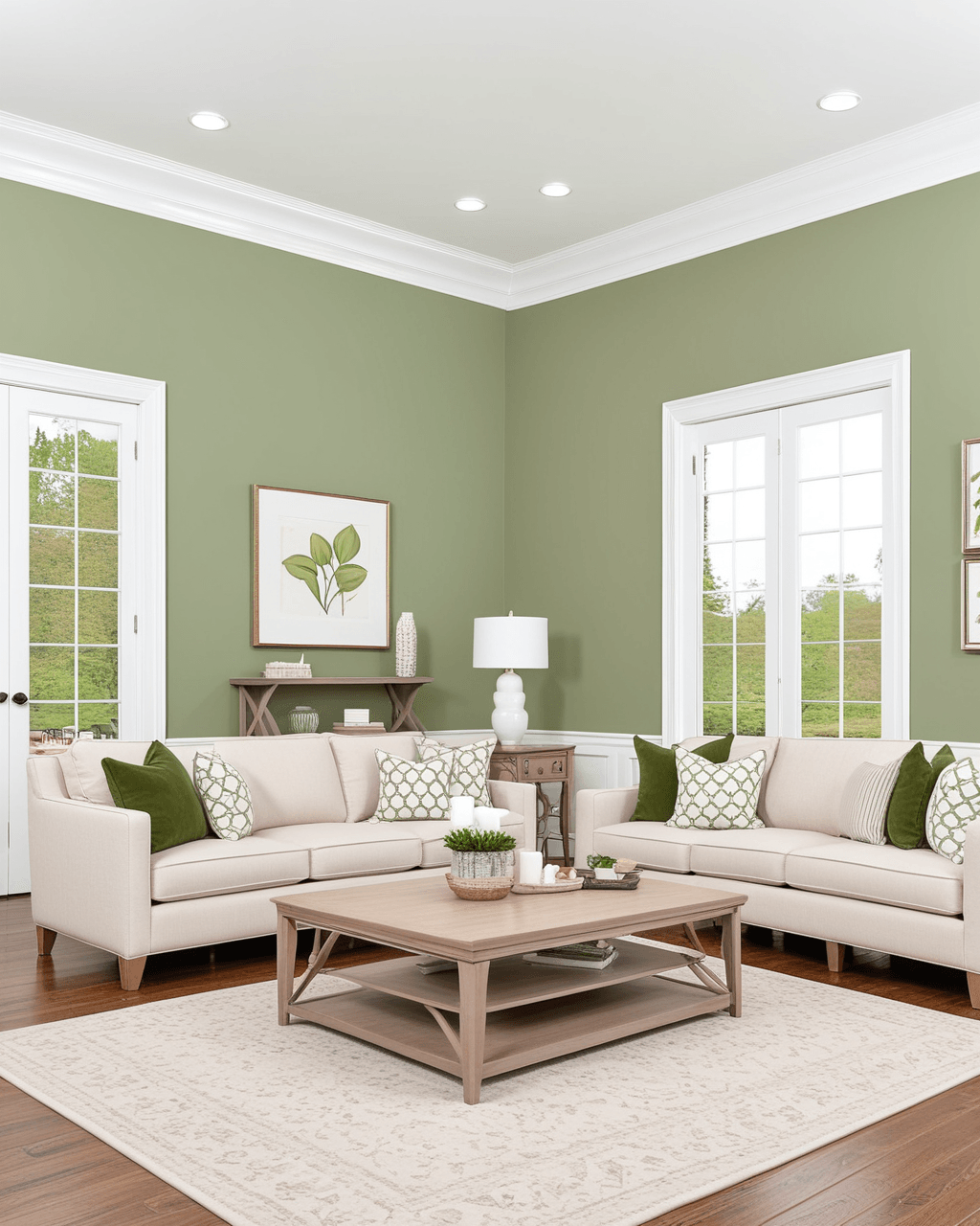 Neutral Living Room Interior paint color combination — Green Sprout