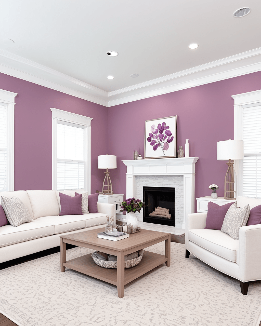 Neutral Living Room Interior paint color combination — Rosé