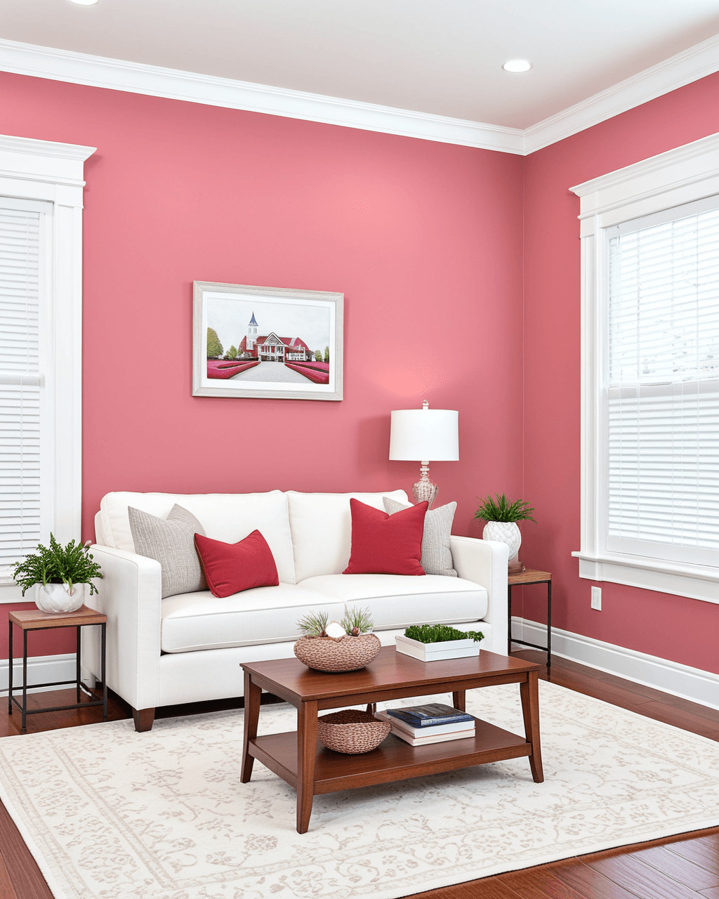 Bold Living Room Interior paint color combination — Amaryllis