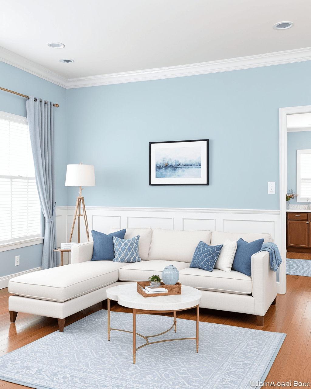 Pastel Living Room Interior paint color combination — Moonmist