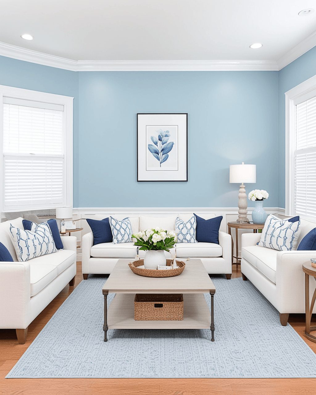 Pastel Living Room Interior paint color combination — Wondrous Blue