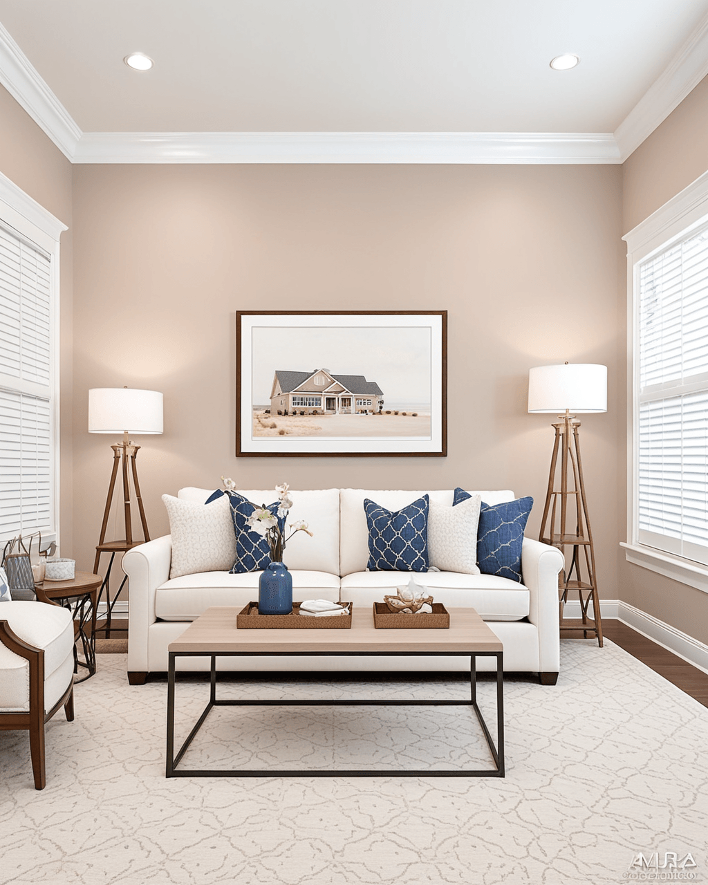 Pastel Living Room Interior paint color combination — Maison Blanche