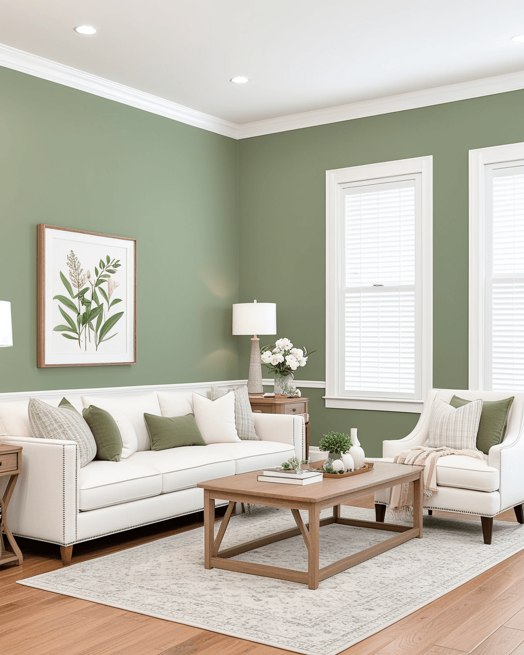 Classic Living Room Interior paint color combination — Willow Tree