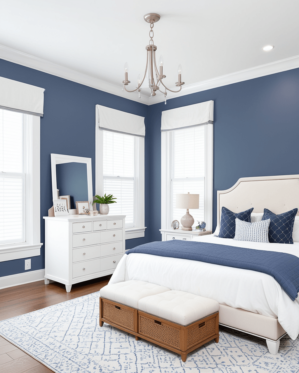Classic Bedroom Interior paint color combination — Distance