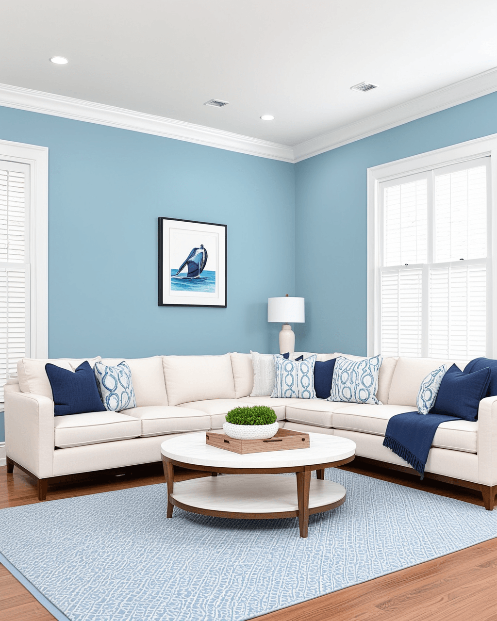 Pastel Living Room Interior paint color combination — Agua Fría