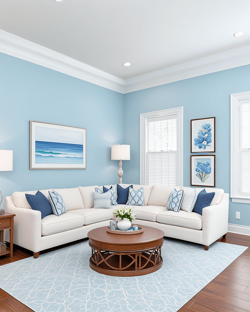 Pastel Living Room Interior paint color combination — Wondrous Blue