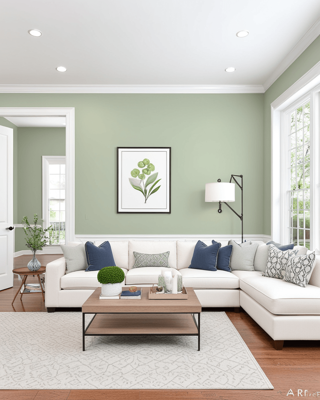 Pastel Living Room Interior paint color combination — Contented