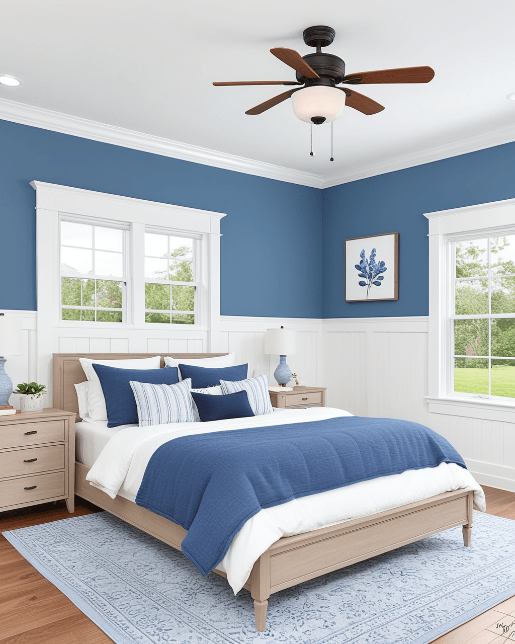 Cool Bedroom Interior paint color combination — Lupine