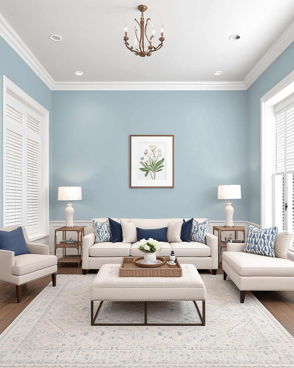 Pastel Living Room Interior paint color combination — Tradewind